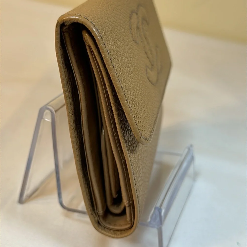 CHANEL CC Caviar Small Wallet Tan w/Serial Sticker 2002-2003 - Picture 14 of 14
